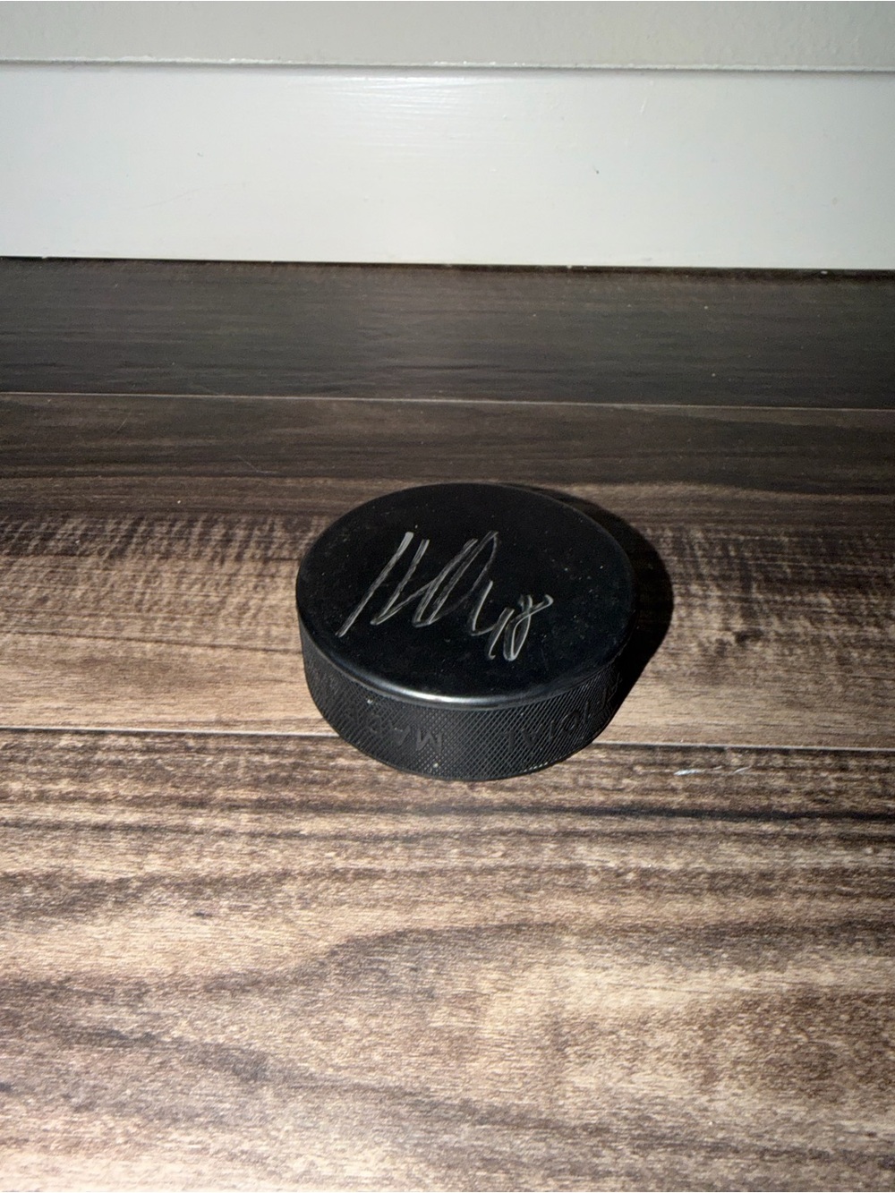 San Jose Sharks Signed Warm Up Black Hockey Puck
